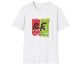 T-shirt Paint-Stripe: pennellate audaci in rosso e verde, girocollo in cotone.