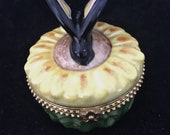 Vintage Ceramic Trinket Holder, Butterfly Trinket Holder, Hinged Lid, Ring Holder, Vintage Home Decor