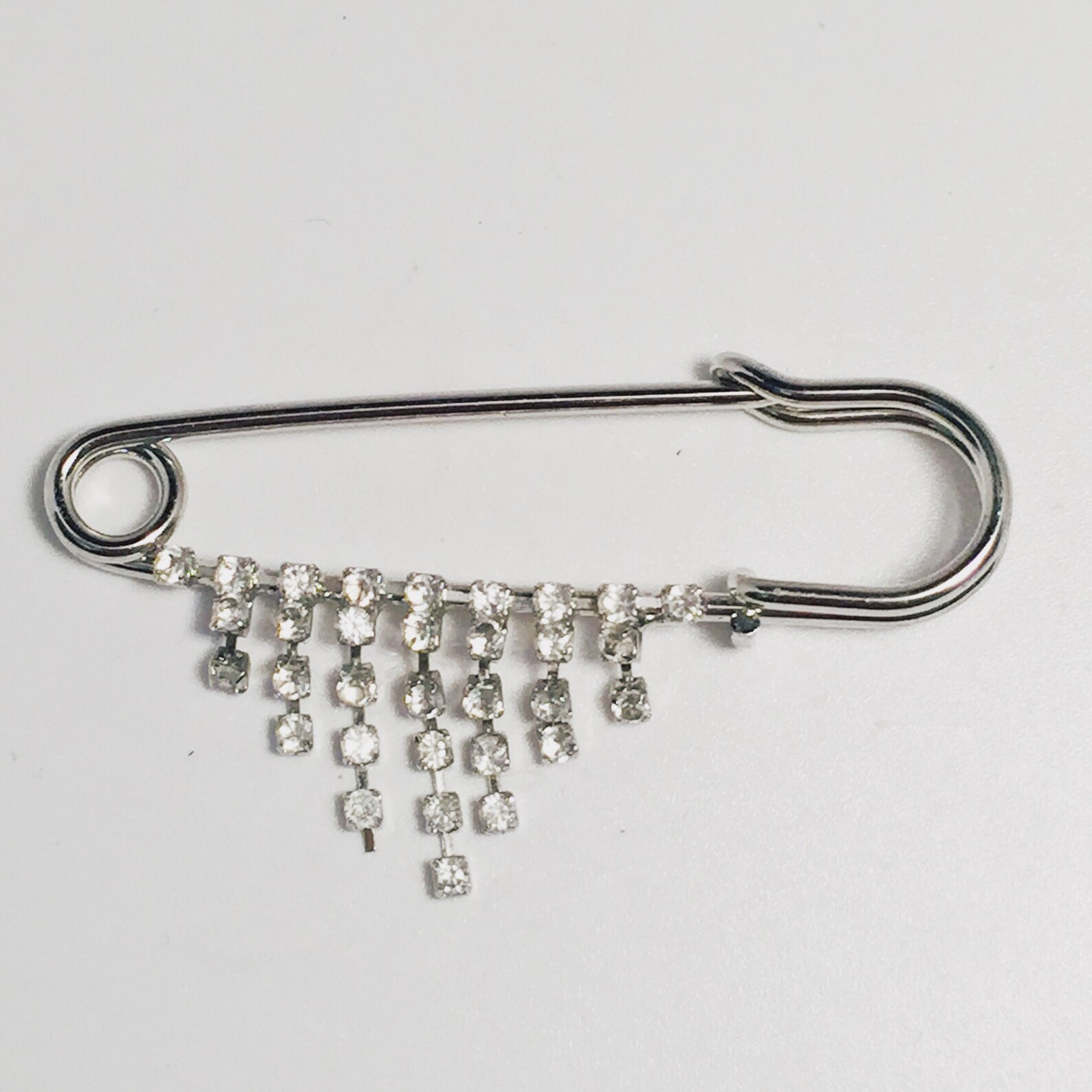 Vintage Safety Pin Brooch Rhinestone Brooch Kilt Brooch Etsy