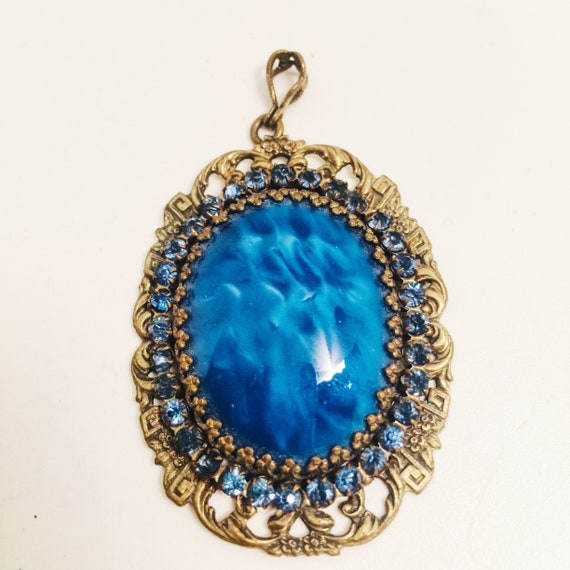 Stunning Lapis Lazuli Pendant, Vintage Jewelry, A… - image 2