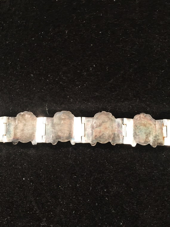 Mexican Sterling Silver Bracelet, Vintage Bracele… - image 6
