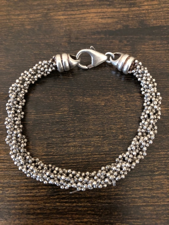 Sterling Silver Bead Bracelet, Vintage Bracelet, M