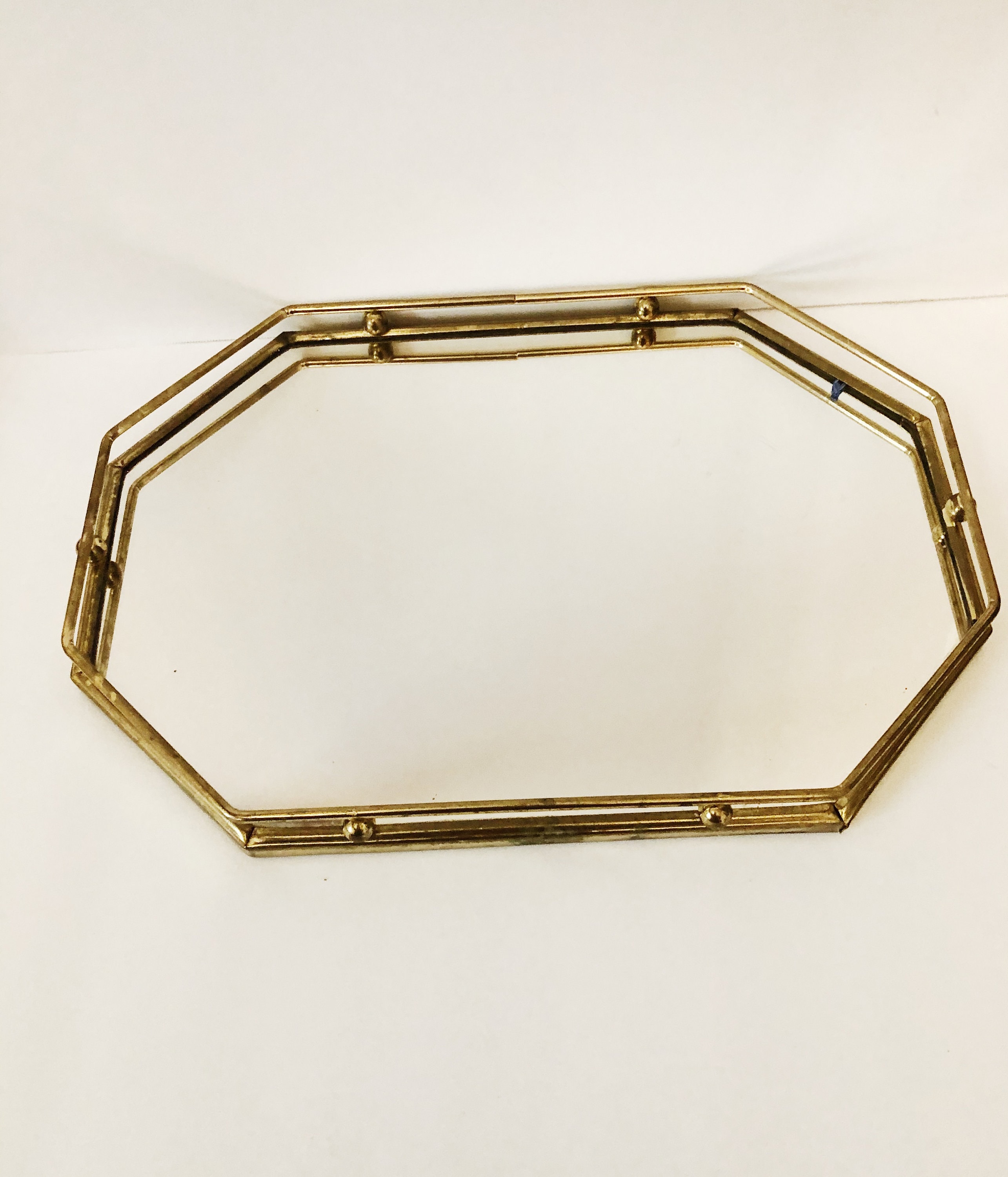 Vintage Mid Century Modern Vanity Mirror Gold Hollywood Etsy