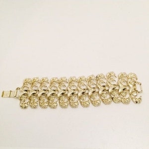 Vintage Light Gold Tone Bracelet, Mid Century Jewelry