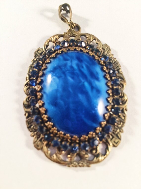 Stunning Lapis Lazuli Pendant, Vintage Jewelry, A… - image 5