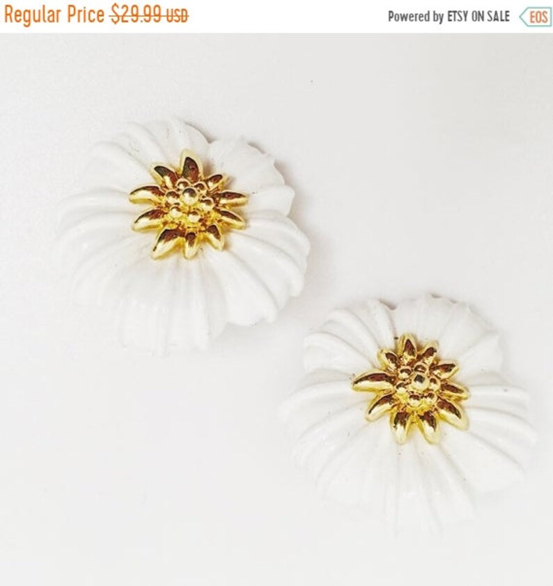 Vintage Earrings Easter Spring Summer ON SALE MONET Flower Earrings