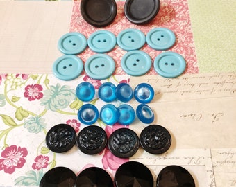 Lot Of Vintage Buttons, Decorative, Faceted, Vintage Accessories, Crafts, Sewing, Jewelry, LOT 20-BUTTONS