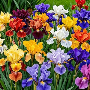 Collection de bulbes d'iris hollandais, floraison printanière mixte, vivaces rustiques, fleurs de jardin