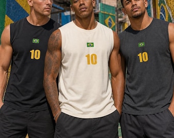 Camiseta sin mangas para hombre Brazil 10