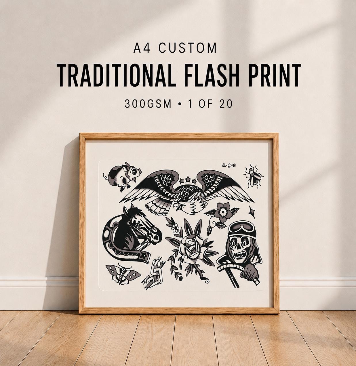 Tattoo flash poster - Etsy 日本