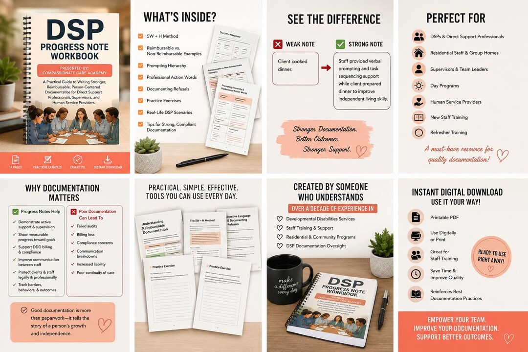 DSP Progress Note Workbook - Etsy