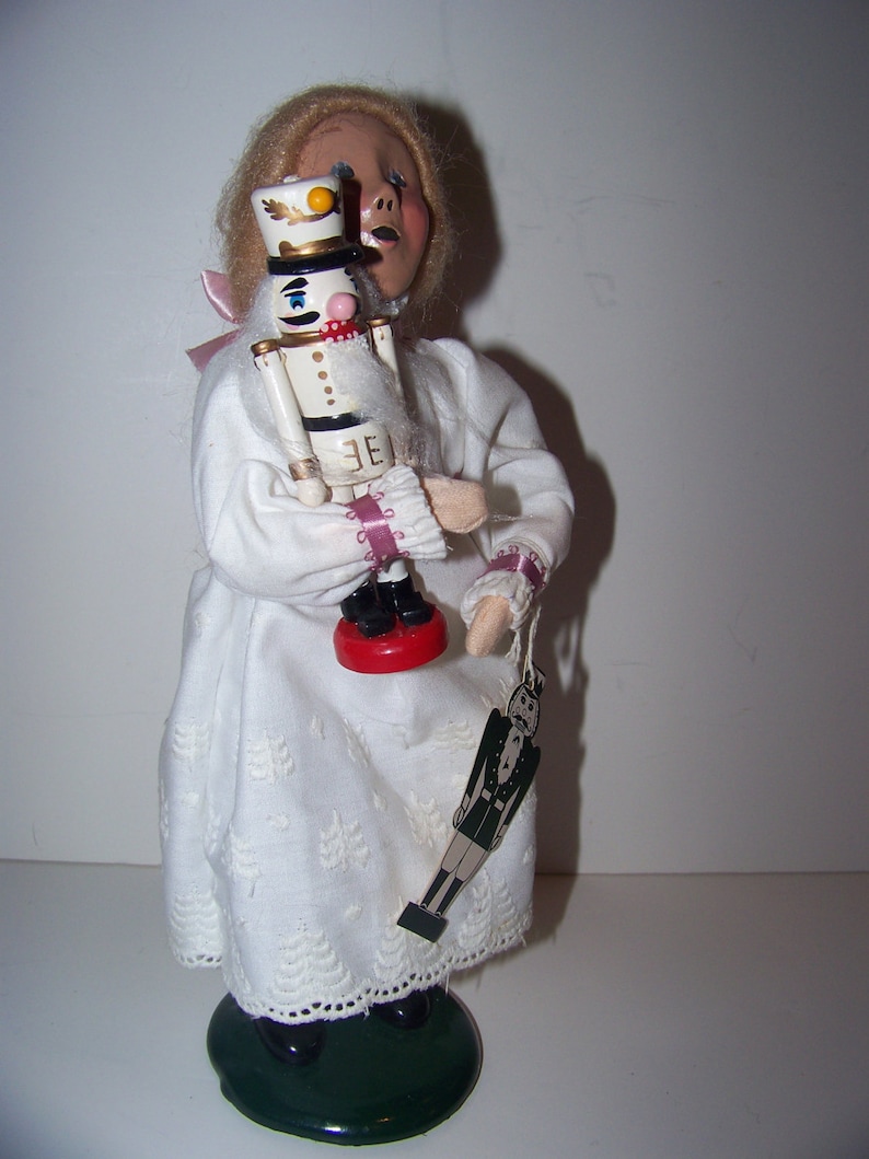 Byers Choice Girl With Nutcracker Figure One With With Purple Etsy