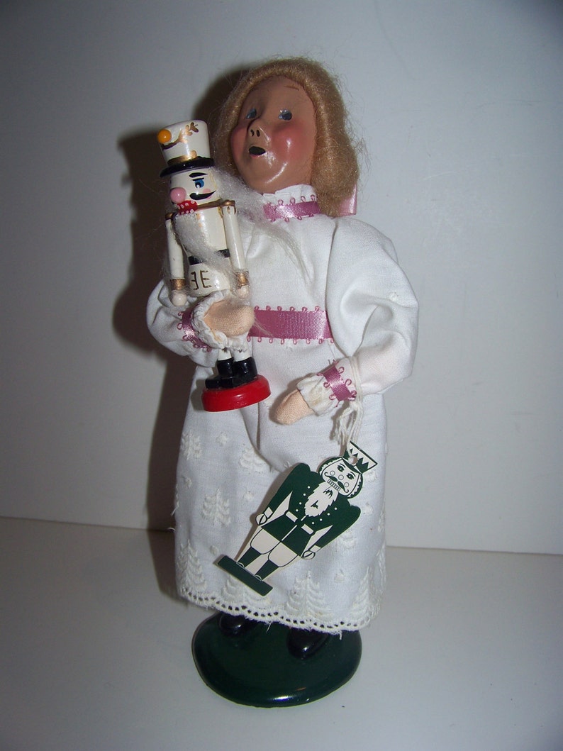 Byers Choice Girl With Nutcracker Figure One With With Purple Etsy