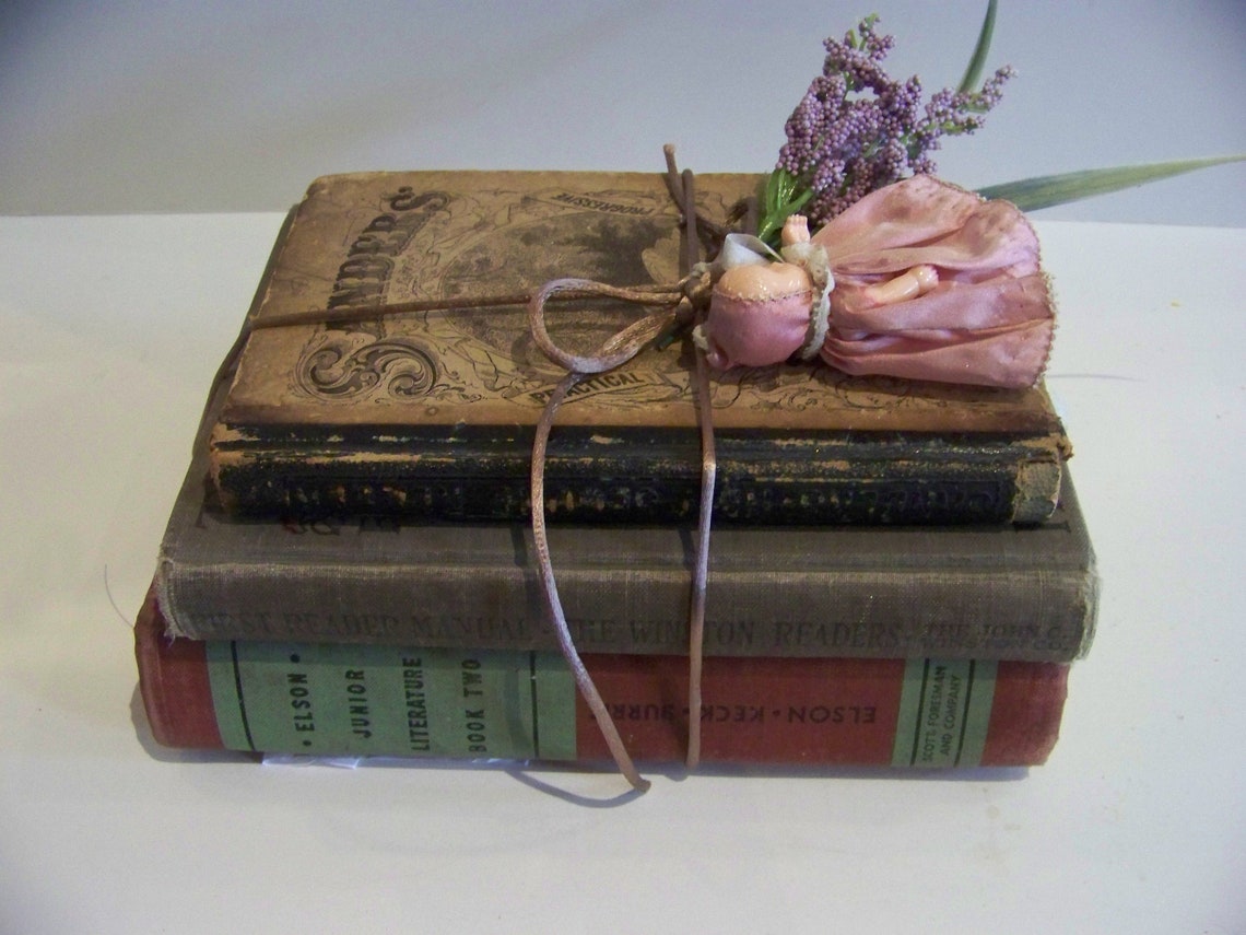 3 vintage school books illustrated earliest 1860 Etsy