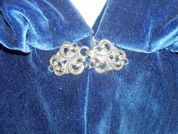 Blue velvet Cape with hood and clasp never worn