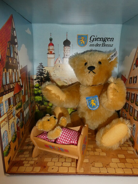 Steiff Bear Set Mama and Baby in Cradle Ltd Editon - Etsy