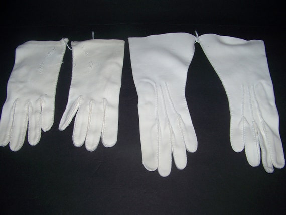 2 pr womans white gloves, one is kidd - image 1