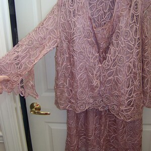 soulmates silk lace jacket dress Soulmates C9126 Silk Beaded Tea Length Dress with Bolero Jacket Set (Capsule2), Champagne / L