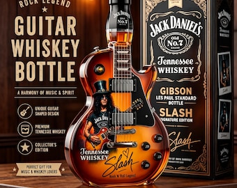 Decantador de whisky con forma de guitarra de 350 ml, botella de cristal con temática de música rock, regalo único para amantes de la guitarra y decoración de bar.