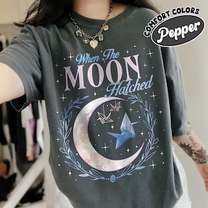 When The Moon Hatched Comfort Colors Shirt For Fan, Romantasy Dragon Bookish T Shirt, Dragon Moonplume Tee, Gift For Book Lover