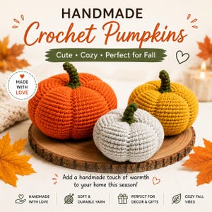 Schema PDF per zucca all'uncinetto per principianti / Decorazione autunnale amigurumi facile / Regalo autunnale fai da te scaricabile immediatamente
