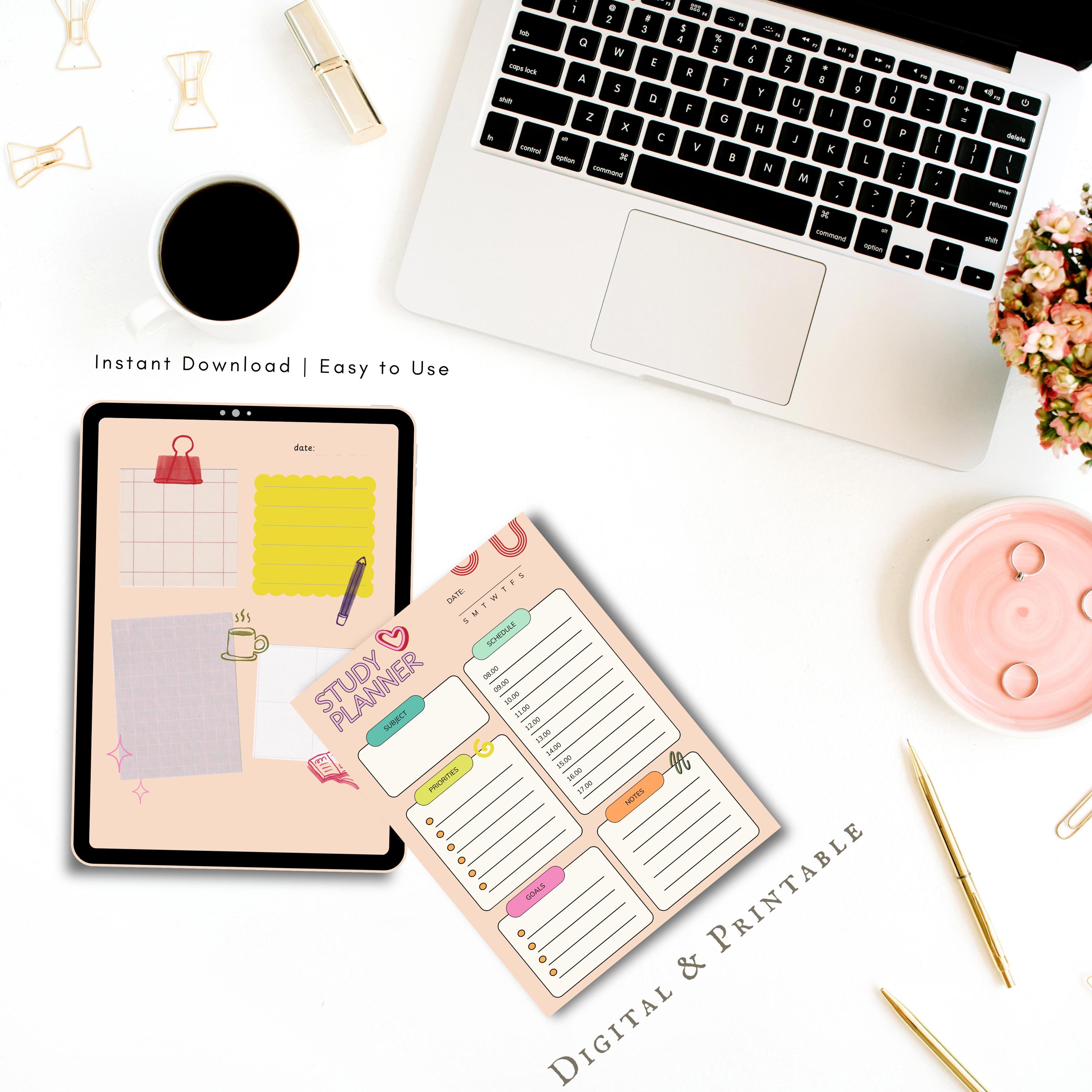 Study Planner Canva Template | Editable Student Planner | Printable ...