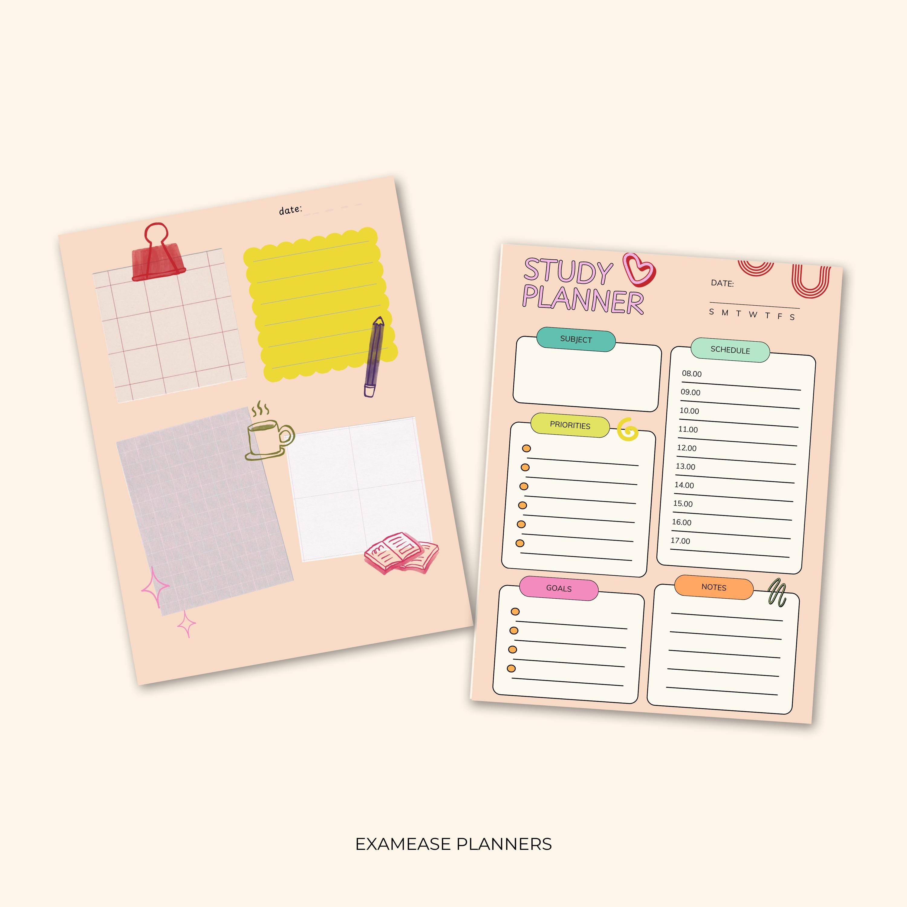 Study Planner Canva Template | Editable Student Planner | Printable ...