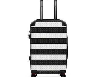 UV signature Black and White Striped Suitcase | Travel Luggage