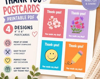 Tarjetas postales de agradecimiento del profesor al alumno