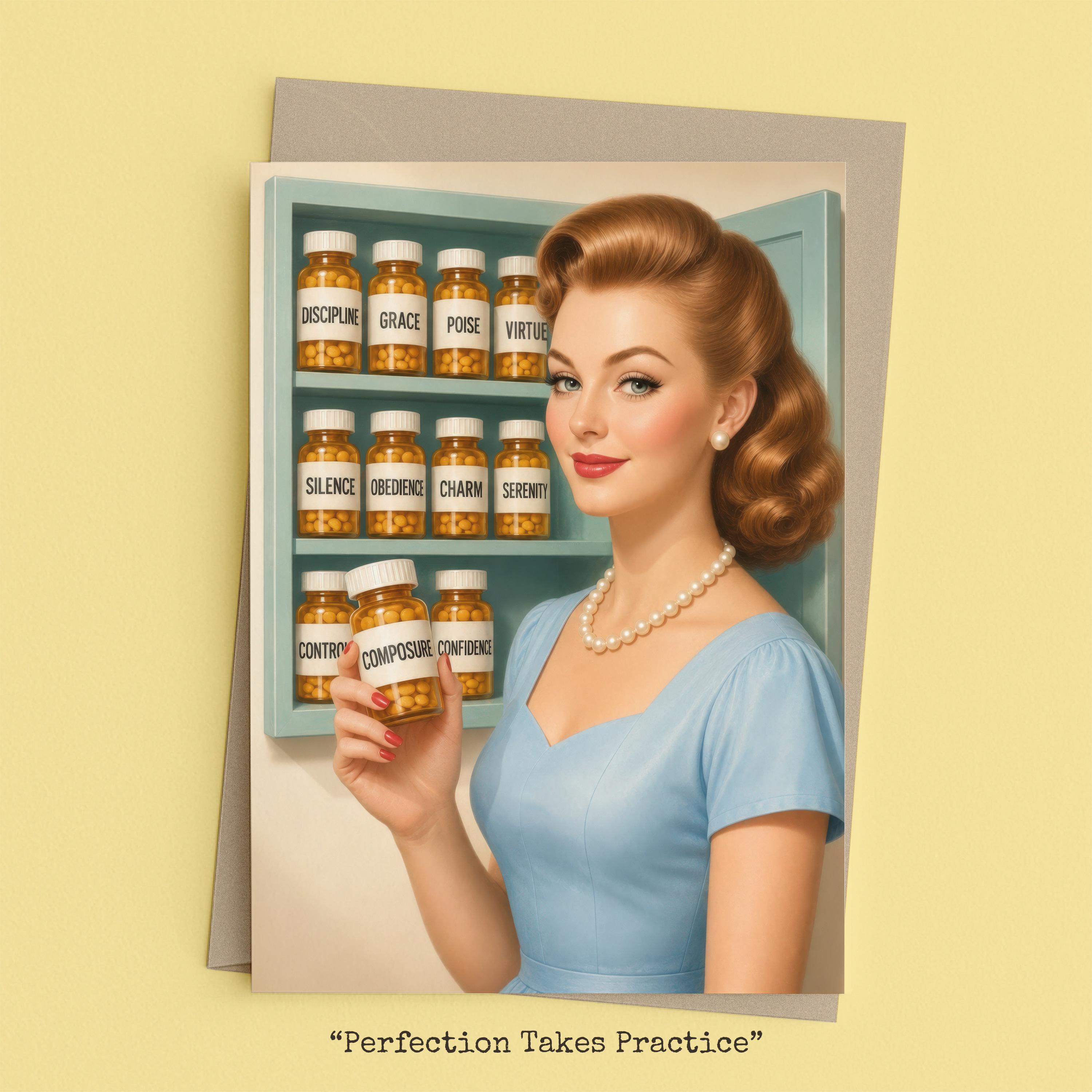 Woman with neatly organized pill bottles