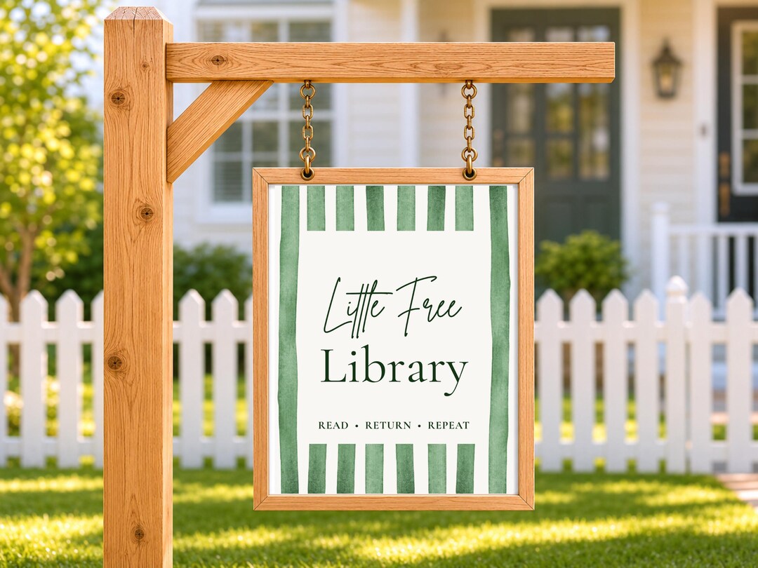 Little Free Library Sign, Library Sign Printable, Street Library Sign ...
