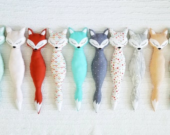 Fox Stuffed Animal/ Sleepy Fox Pillow/ Fox Accent Pillow/ Woodland Nursery Decor/ Baby Toy/ Fox Nursery Decor/ Nursery Room/ Fox Plus Toy