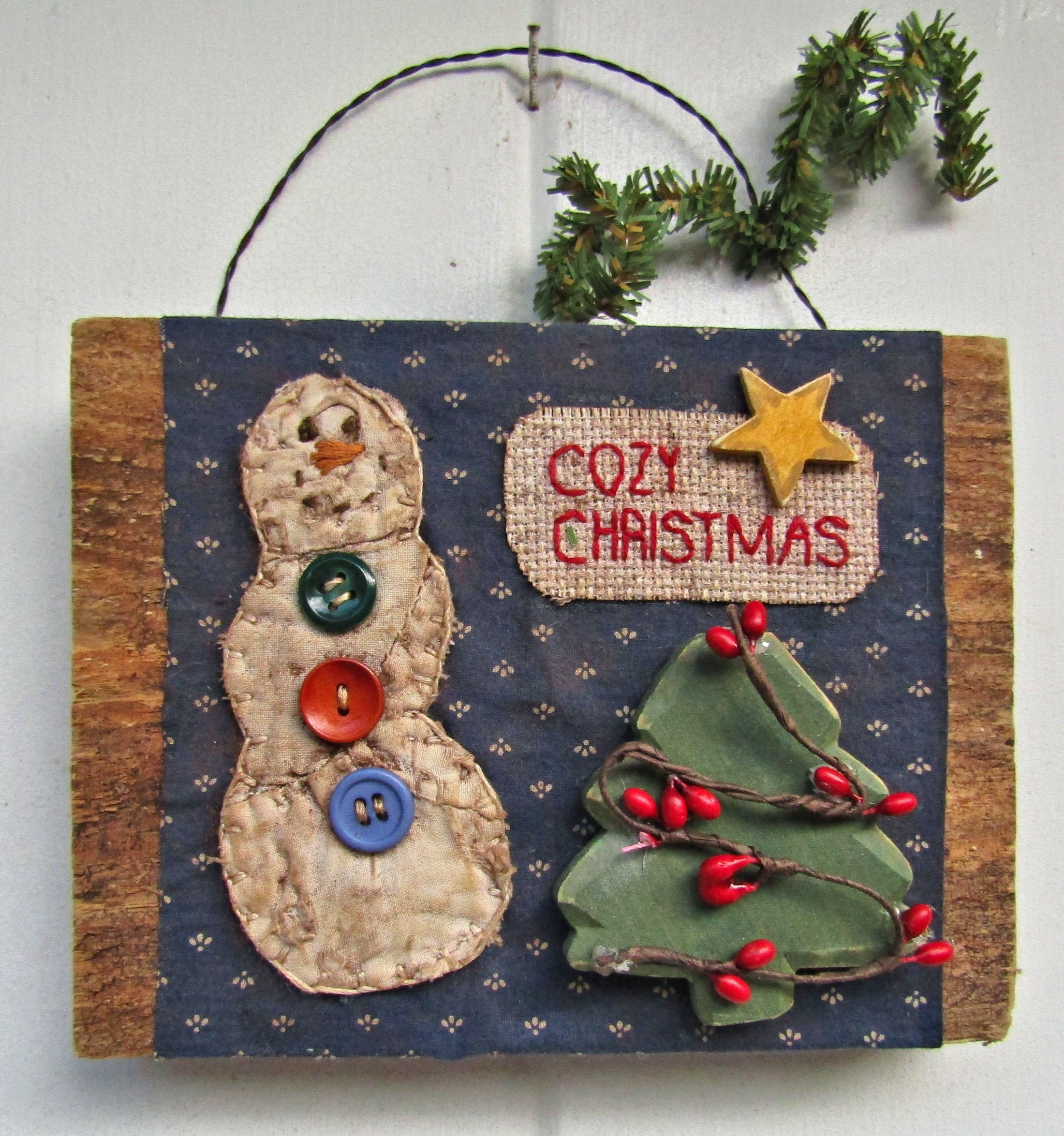 Muñeco de nieve hecho a mano en Barnwood Madera recuperada | Etsy