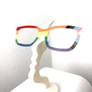 Pride flag pair eyewear topper with matching dangling and stud earrings