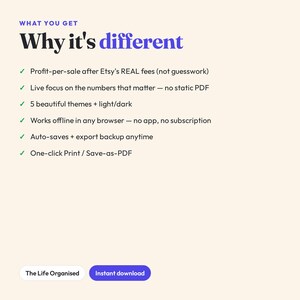 Etsy Seller Planner, Profit Calculator, SEO Title Tool, Launch Checklist (Digital) afbeelding 5