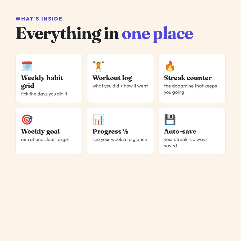 Interactive Fitness Habit Tracker (Digital Download) afbeelding 2