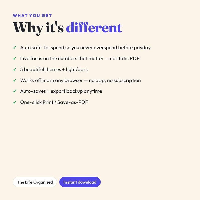 Interactive Paycheck Budget Planner, Safe-to-Spend Tracker (Digital Download) afbeelding 5