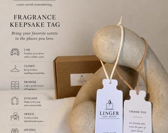 Juego de etiquetas para guardar fragancias / Etiquetas para perfumes en spray para coche, armario y cajón / Etiquetas para aromas personales / Regalo minimalista / Juego de 2 o 5