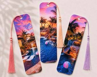 The Poolside Collection – Set of 3 Bookmarks. Includes Matching Tassels!