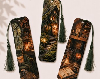 The Cottage in the Woods Collection – Set of 3 Bookmarks. Includes Matching Tassels!