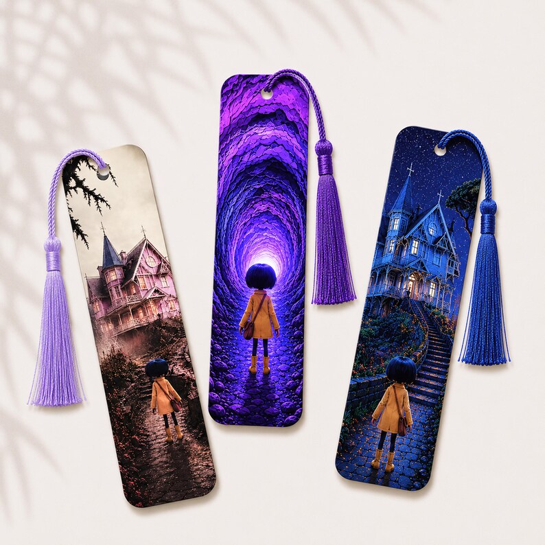 The Coraline Collection – Set of 3 Bookmarks. Includes Matching Tassels! image 2