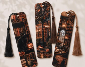 A Chilly Autumn Afternoon Collection – Set of 3 Bookmarks. Includes Matching Tassels!