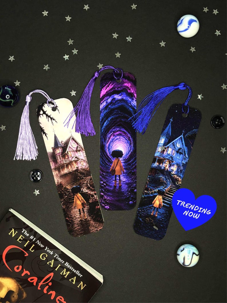 The Coraline Collection – Set of 3 Bookmarks. Includes Matching Tassels! image 1