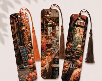 Pumpkin Season Collection – Set of 3 Bookmarks. Includes Matching Tassels!