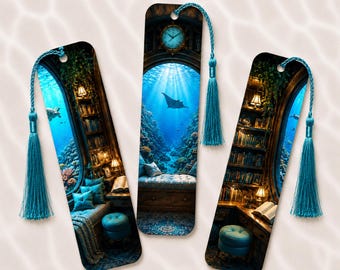 The Underwater Collection – Set of 3 Bookmarks. Includes Matching Tassels!