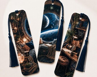 The Quiet Space Station Collection – Set of 3 Bookmarks. Includes Matching Tassels!
