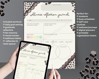 Daily Wellness Reflection + Reset Journal - Downloadable and Printable