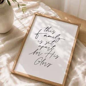 Affiche chrétienne pour chambre d'enfant | « Mis à part pour sa gloire », lettrage à la main (Téléchargement numérique)
