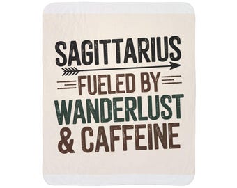 Sagittarius Coffee Addict Blanket | Funny Astrology Gift | Zodiac Humor Blanket
