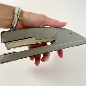 Vintage Metal Swingline Stapler, Gray/Grey Mid Century Stapler, Industrial Size Office Stapler, MCM Office Decor, 1950s, 1960s, 1970s